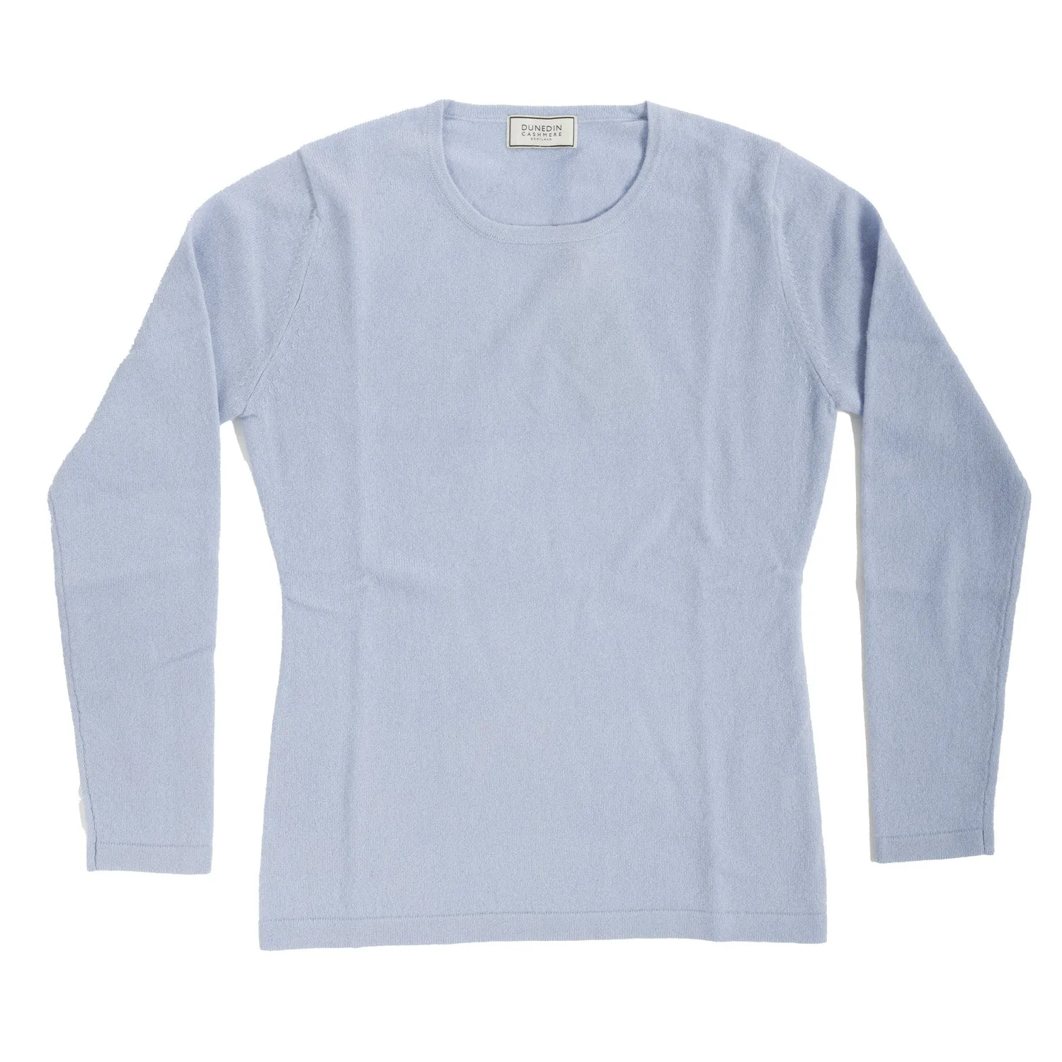 100% Cashmere Ladies Crew Neck Jumper Rivera Blue