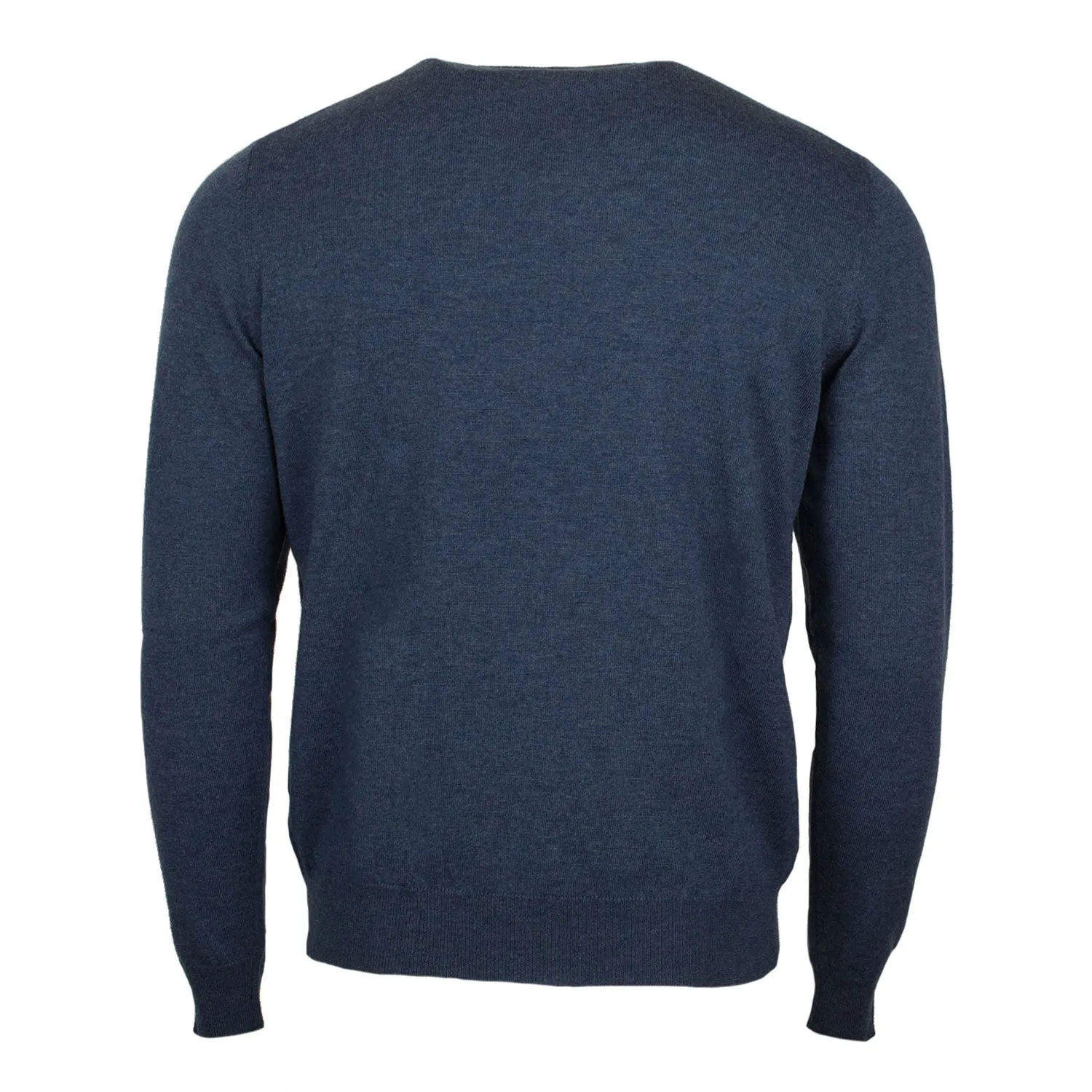 100% Merino Gents V Neck Sweater Denim