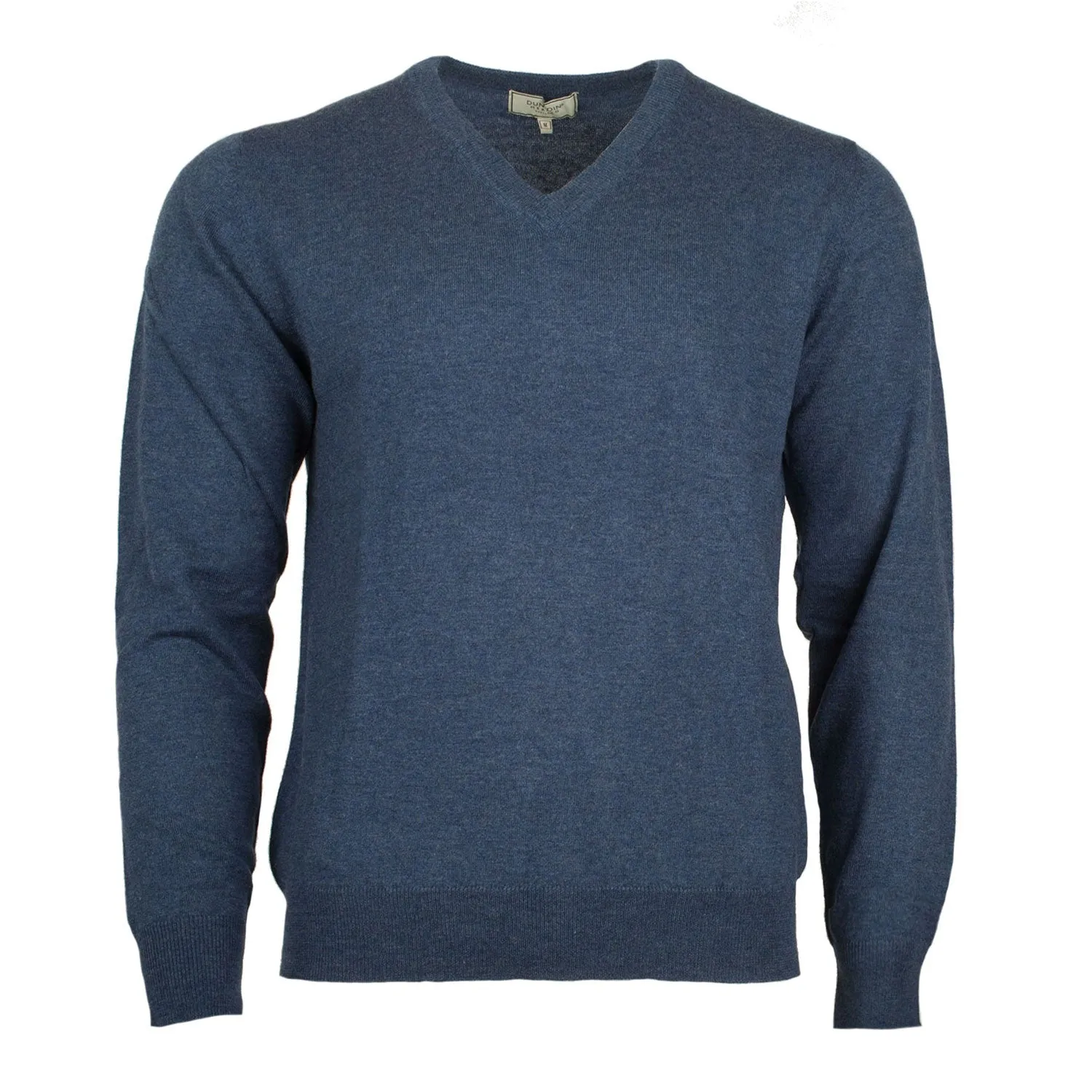 100% Merino Gents V Neck Sweater Denim