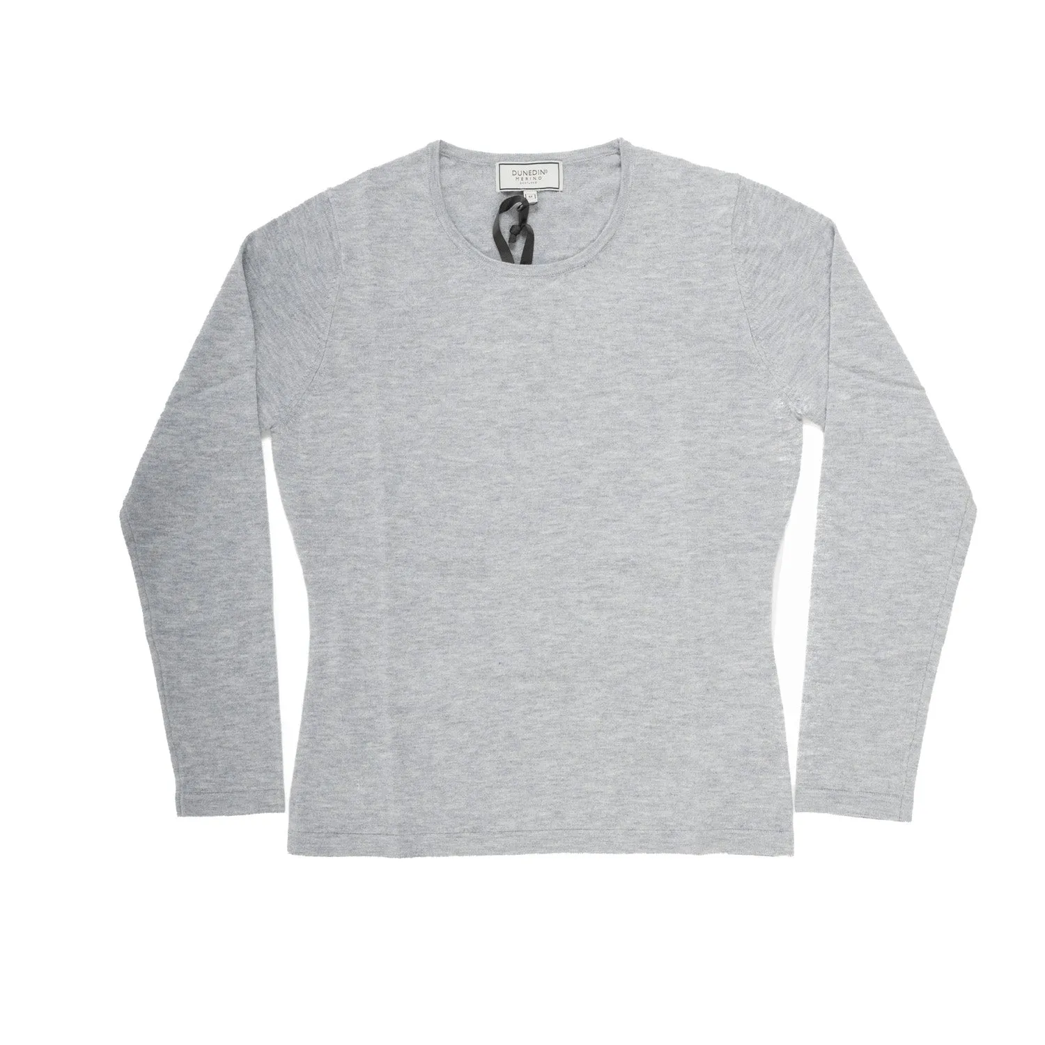 100% Merino Ladies Crew Neck Sweater Quarry Grey