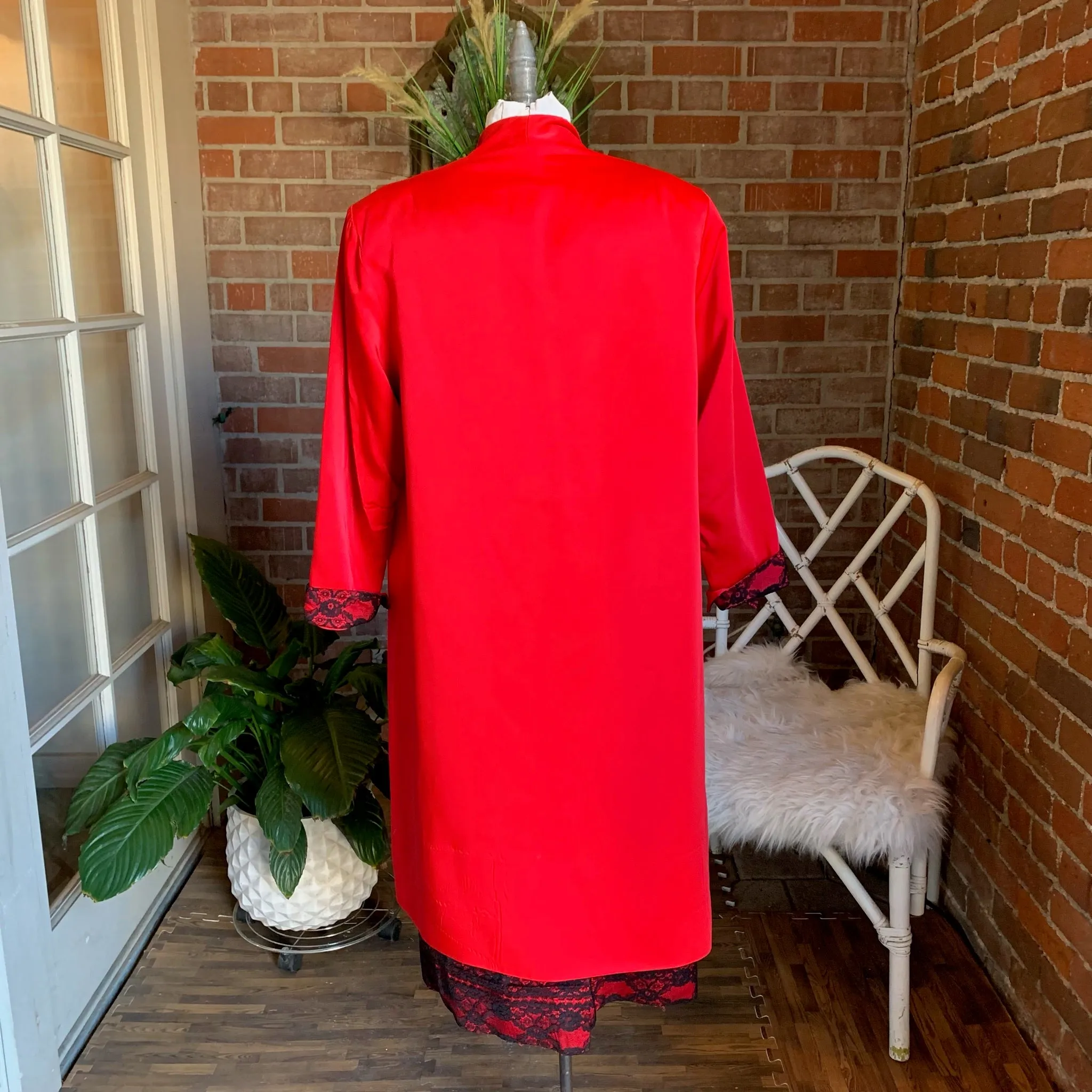 1950s Red & Black Lace Dress and Overcoat