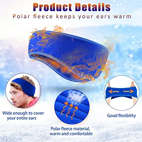 6 Pieces Winter Neck Gaiters Fleece Neck Warmers Thermal Face Scarf Drawstring Neck Scarf and 6 Pieces Ear Warmers Headbands Ear Muffs Head Wrap Fleece Ear Muffs for Men Women Outdoor Activities