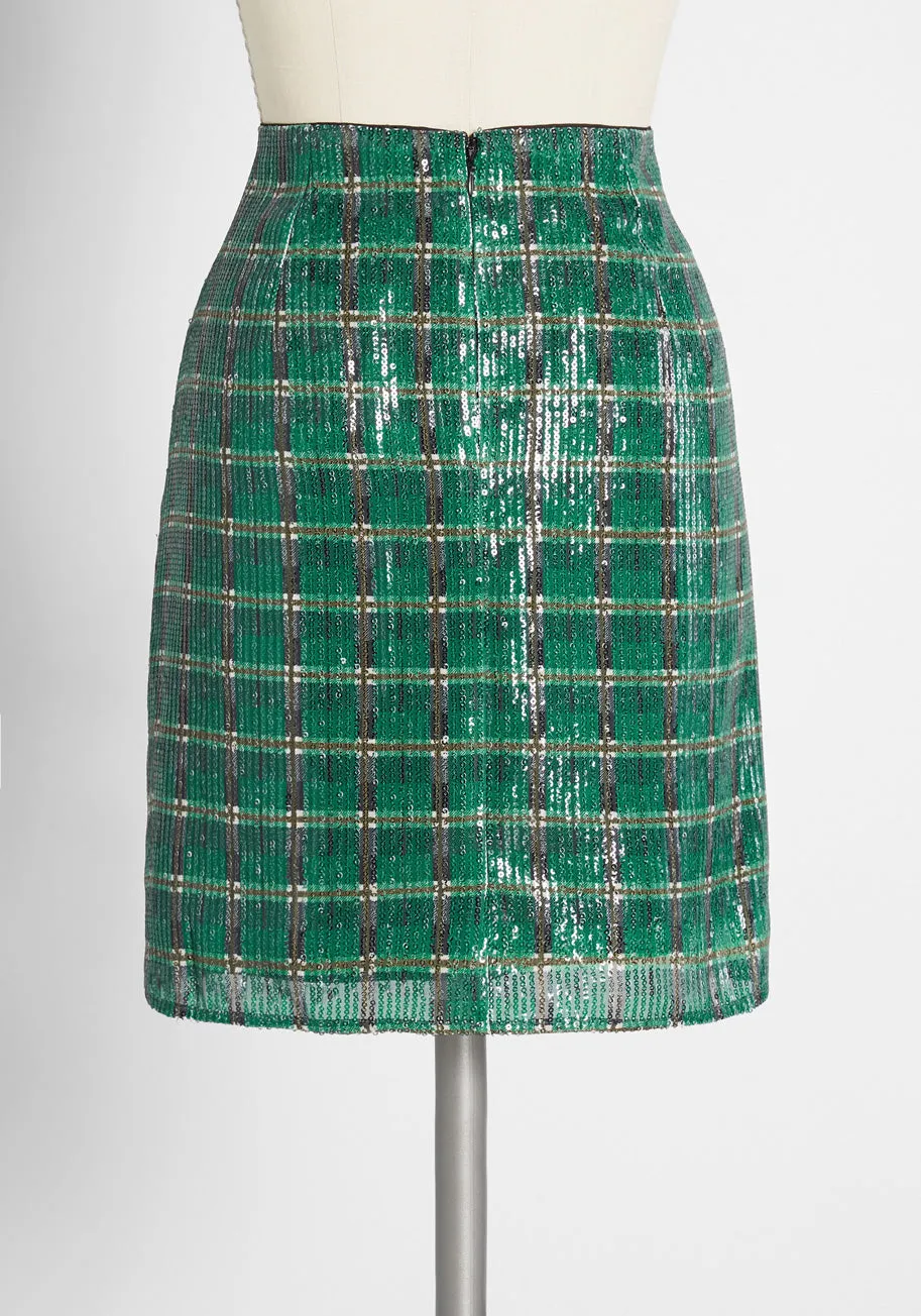 A Glitter Wrapped Present Mini Skirt