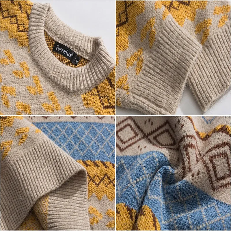 Apricot Harvest Aztec Cotton Mens Sweater