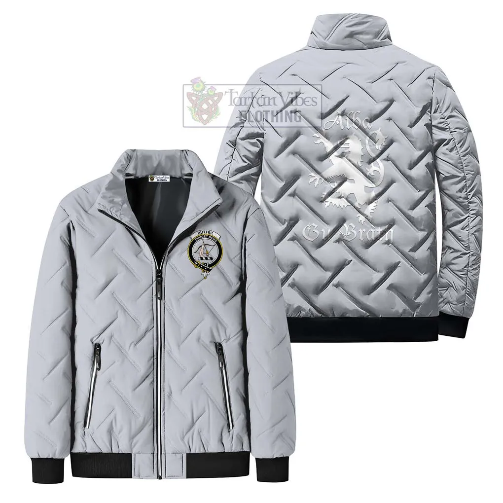 Butter Family Crest Padded Cotton Jacket Lion Rampant Alba Gu Brath Style