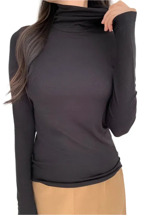 Clever Alice Wool Rib Turtleneck Tee