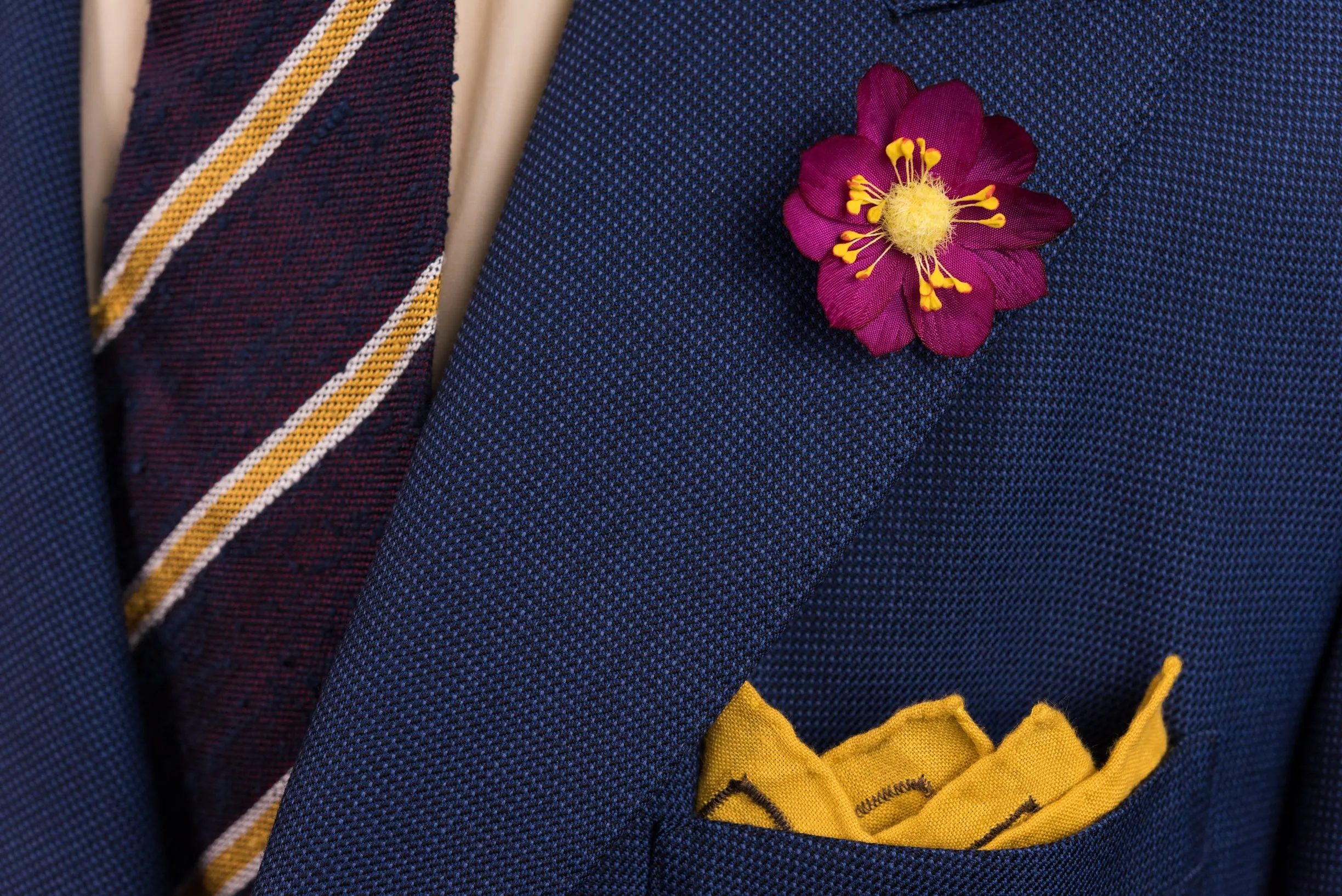 Dark Magenta Lotus Boutonnière Flower