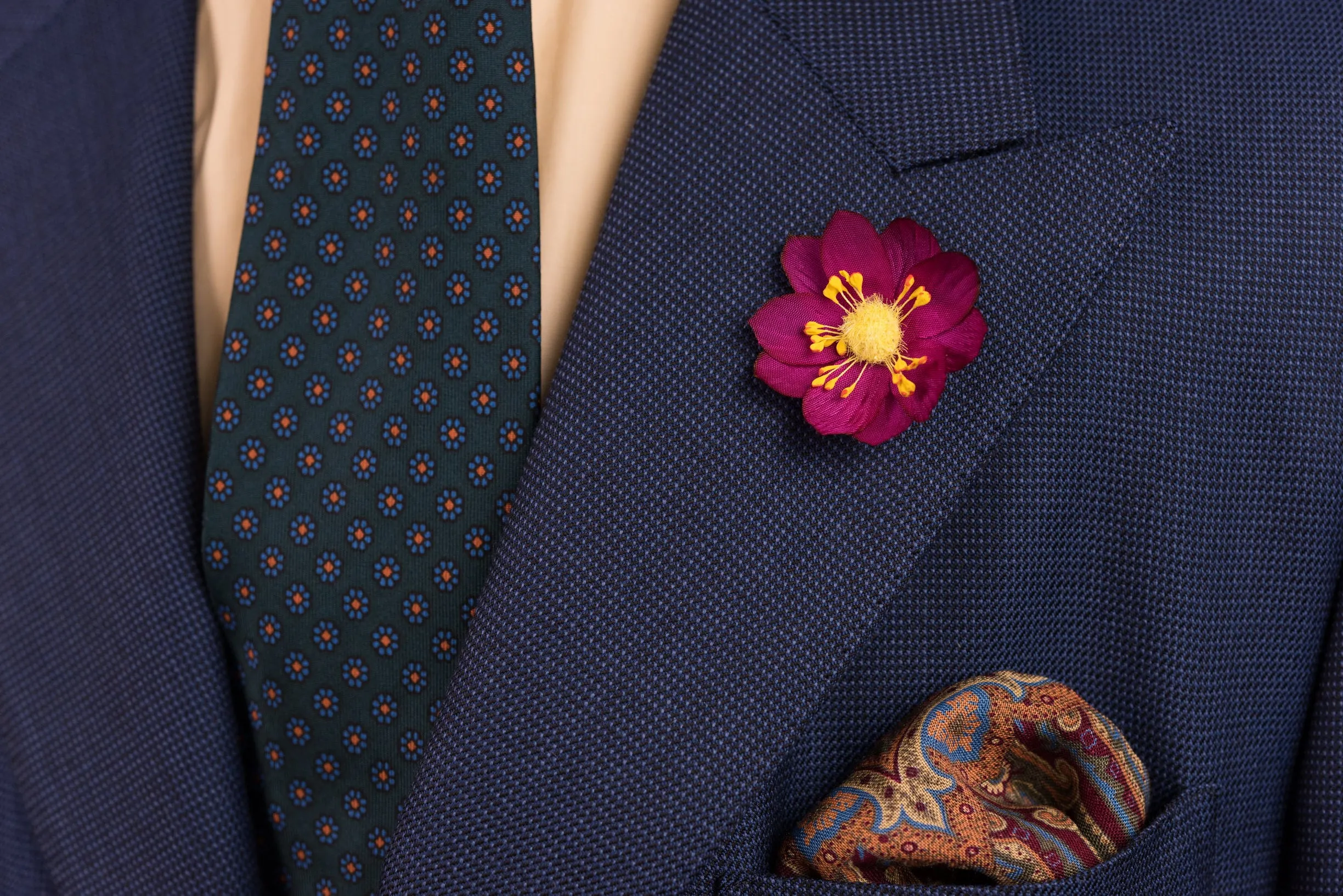 Dark Magenta Lotus Boutonnière Flower