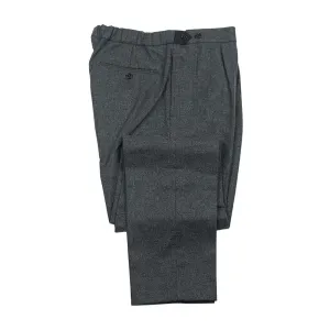 Easy pants with side tabs in grey wool flannel