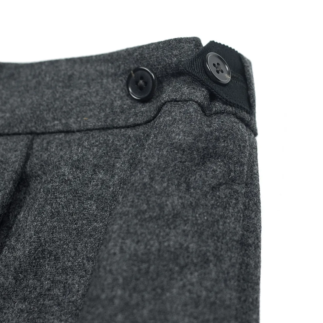 Easy pants with side tabs in grey wool flannel