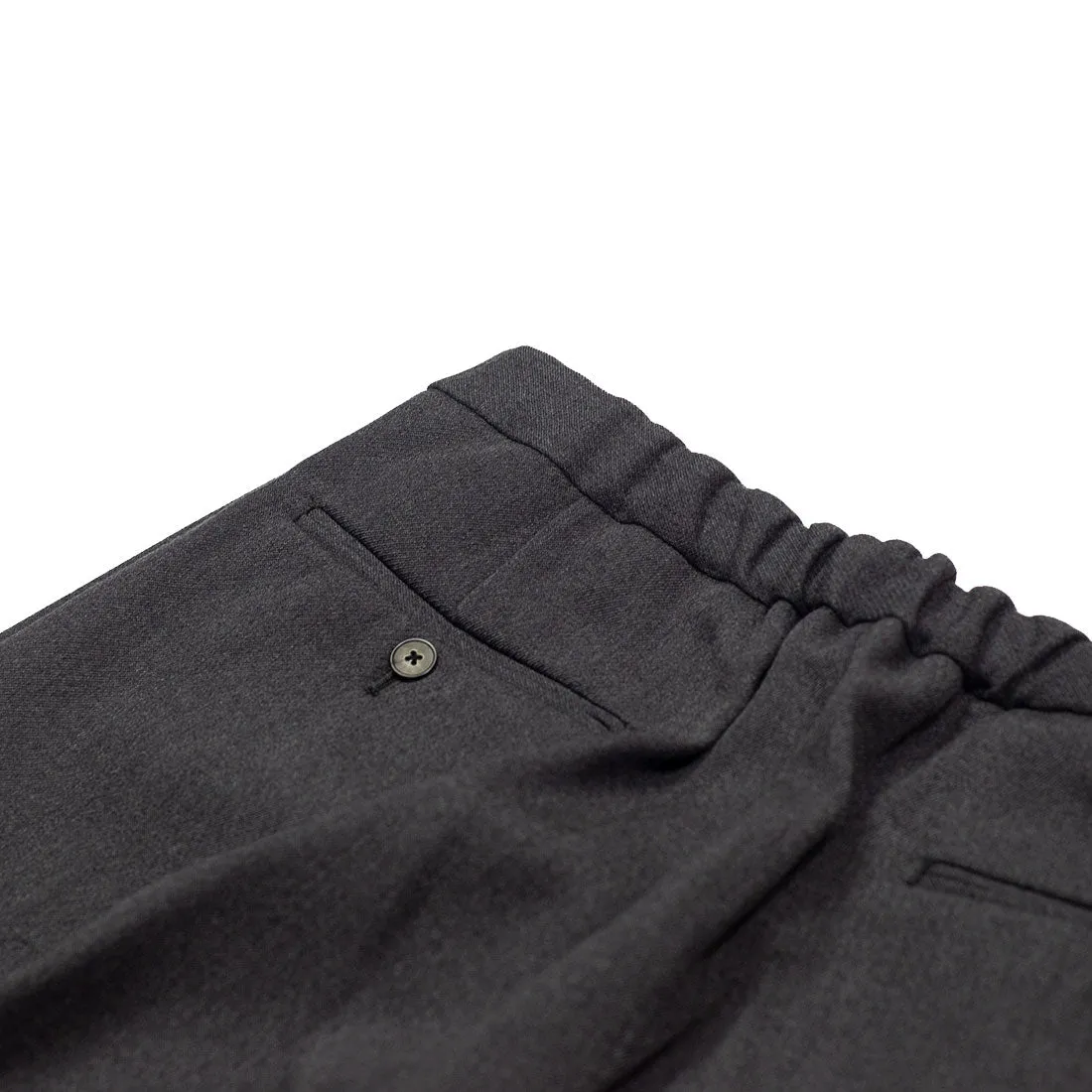 Easy pants with side tabs in grey wool twill