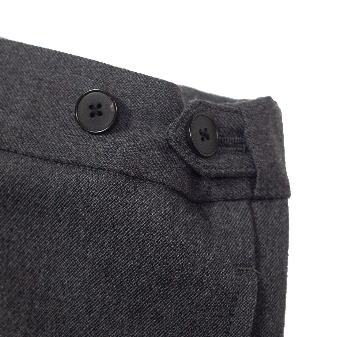 Easy pants with side tabs in grey wool twill