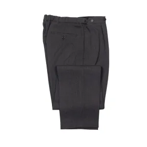 Easy pants with side tabs in grey wool twill