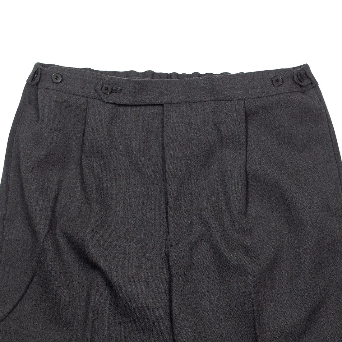 Easy pants with side tabs in grey wool twill