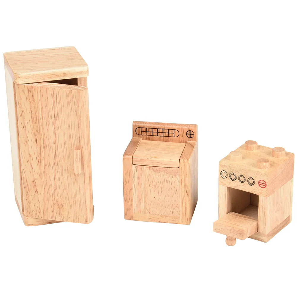 Hardwood Dollhouse Furniture Set | 26 Piece Set