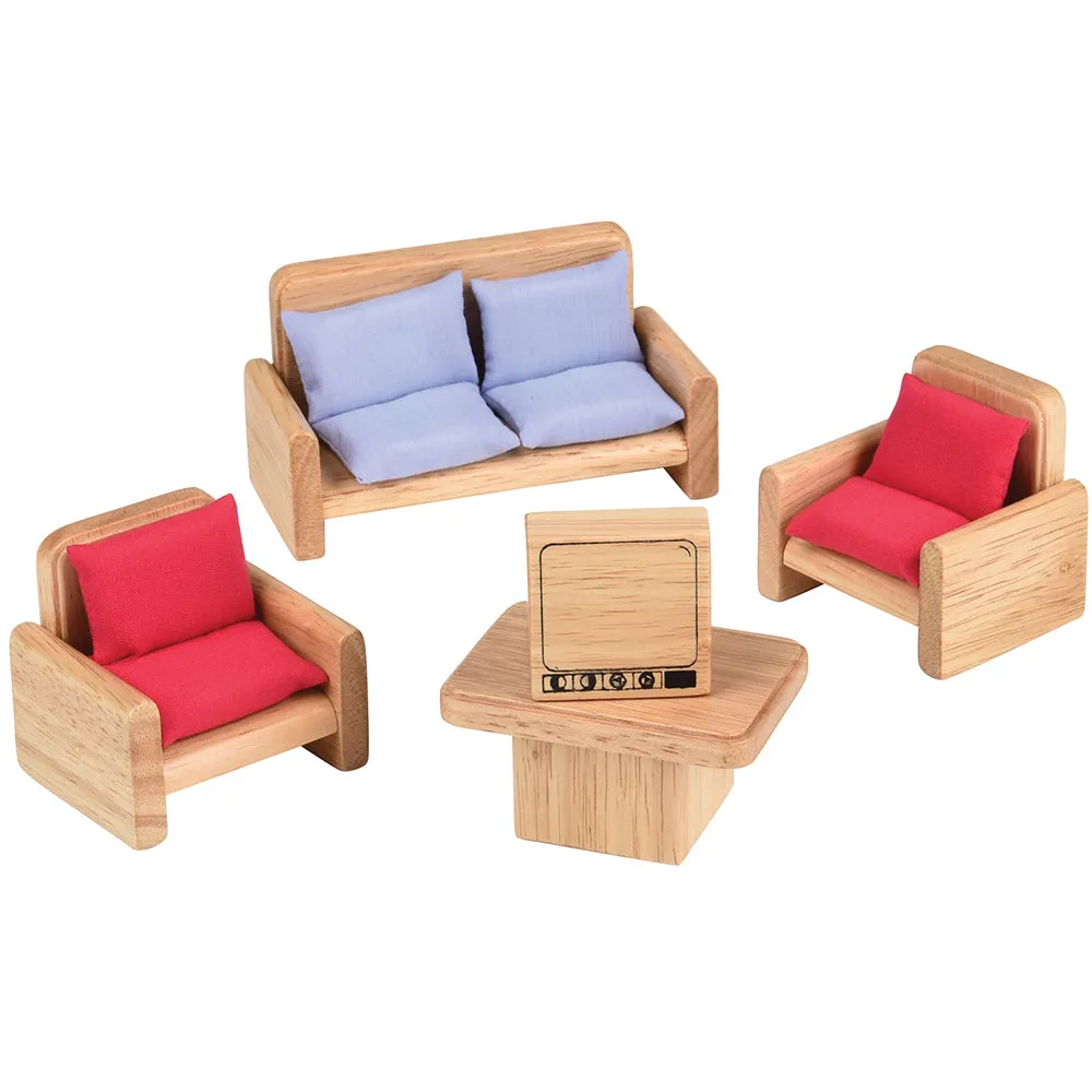 Hardwood Dollhouse Furniture Set | 26 Piece Set