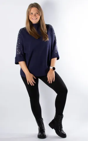 Heather Sparkle Jumper | Navy