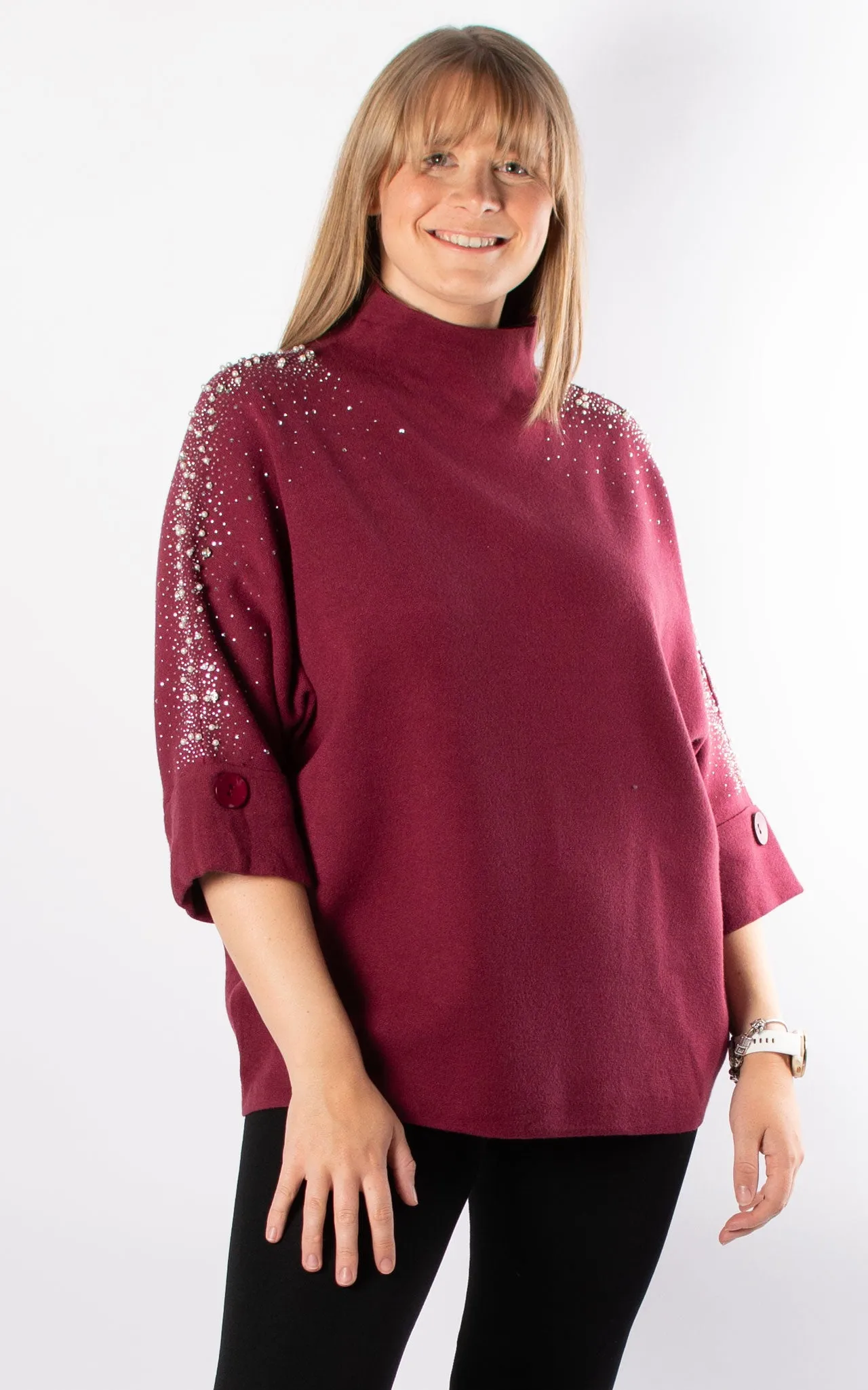 Heather Sparkle Jumper | Wine