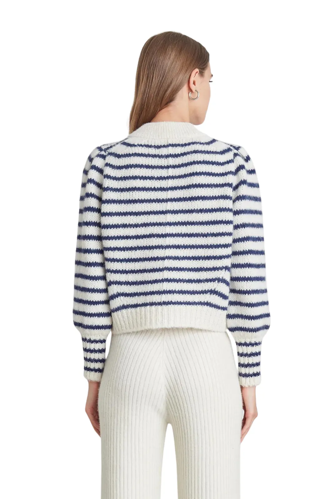 Kate Stripe Sweater, Ivory/Navy