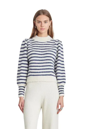 Kate Stripe Sweater, Ivory/Navy