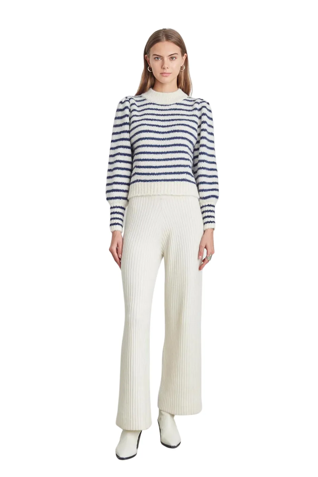 Kate Stripe Sweater, Ivory/Navy