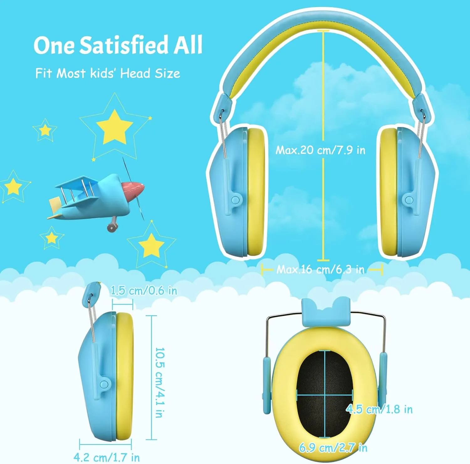 Kids Noise Cancelling Headphones, SNR 28 dB Kids Ear Protection Earmuffs for Autism, Toddler, Children, Noise Cancelling Sound Proof Earmuffs/Headphones for Concerts, Air Shows, Fireworks