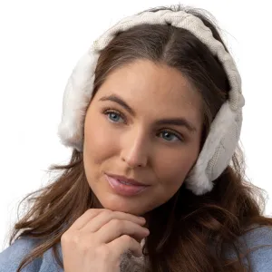 Ladies Adjustable Folding Earmuffs - Cream