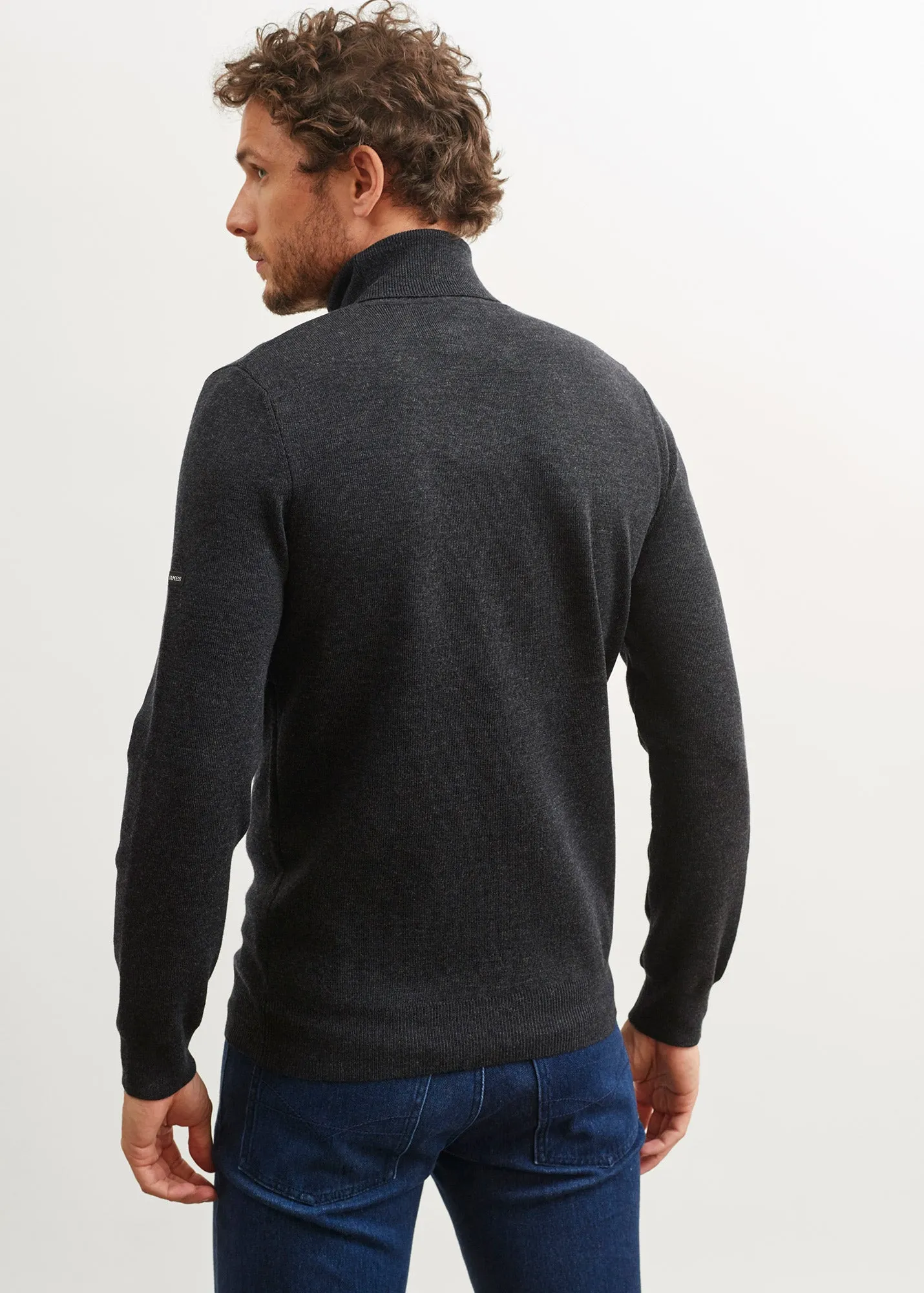 Lery jumper - high neck, in plain wool (ANTHRACITE)