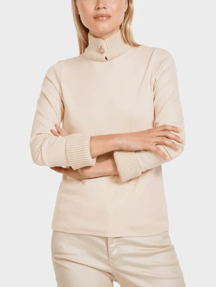 Marc Cain Collections Turtleneck Top In Soft Blossom VC 48.25 J71 COL 157