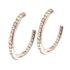 'Medium Size Single Row Pavé Hoop Inside   Out'