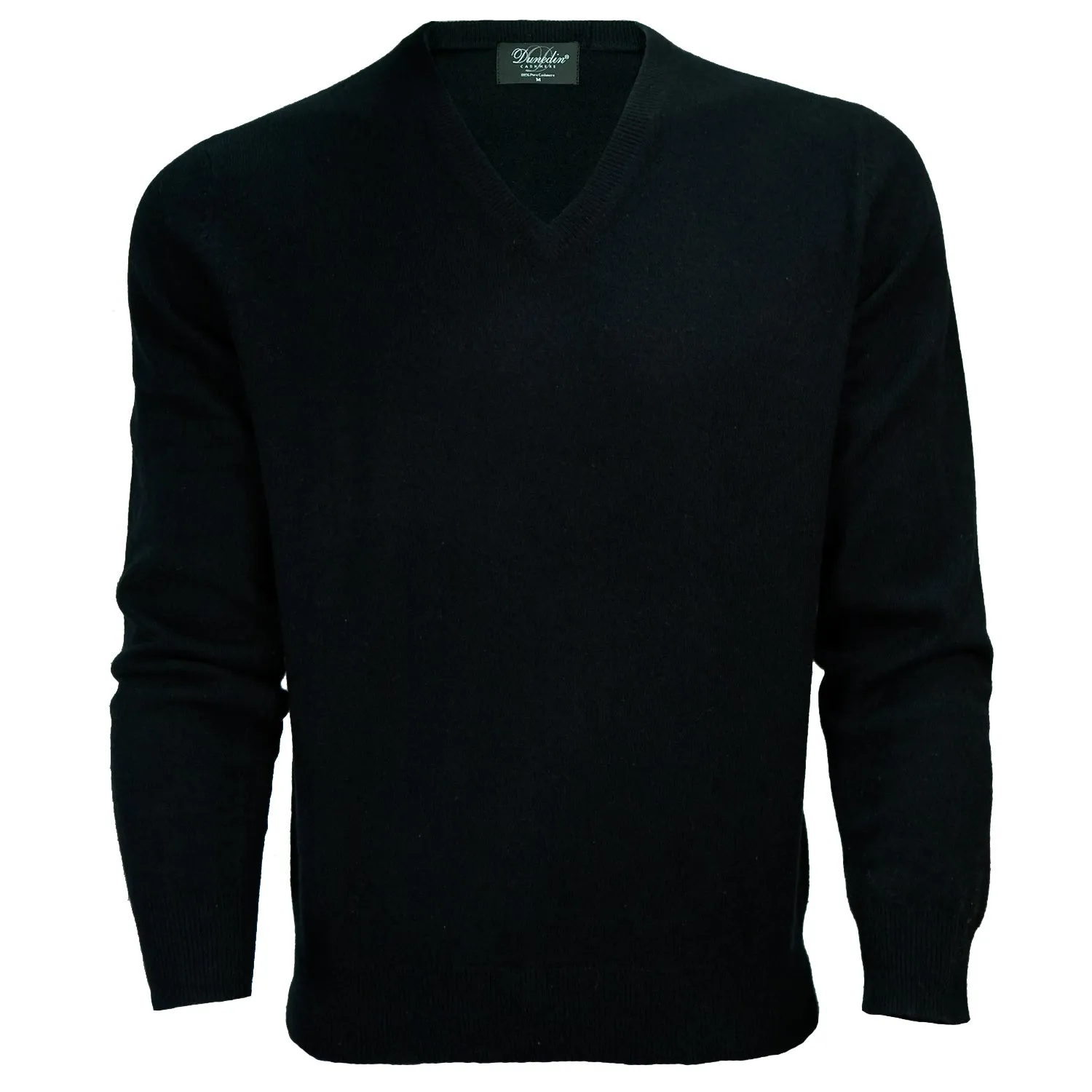 Men's Dunedin Cashmere 100% Cashmere V-Neck Sweater Black