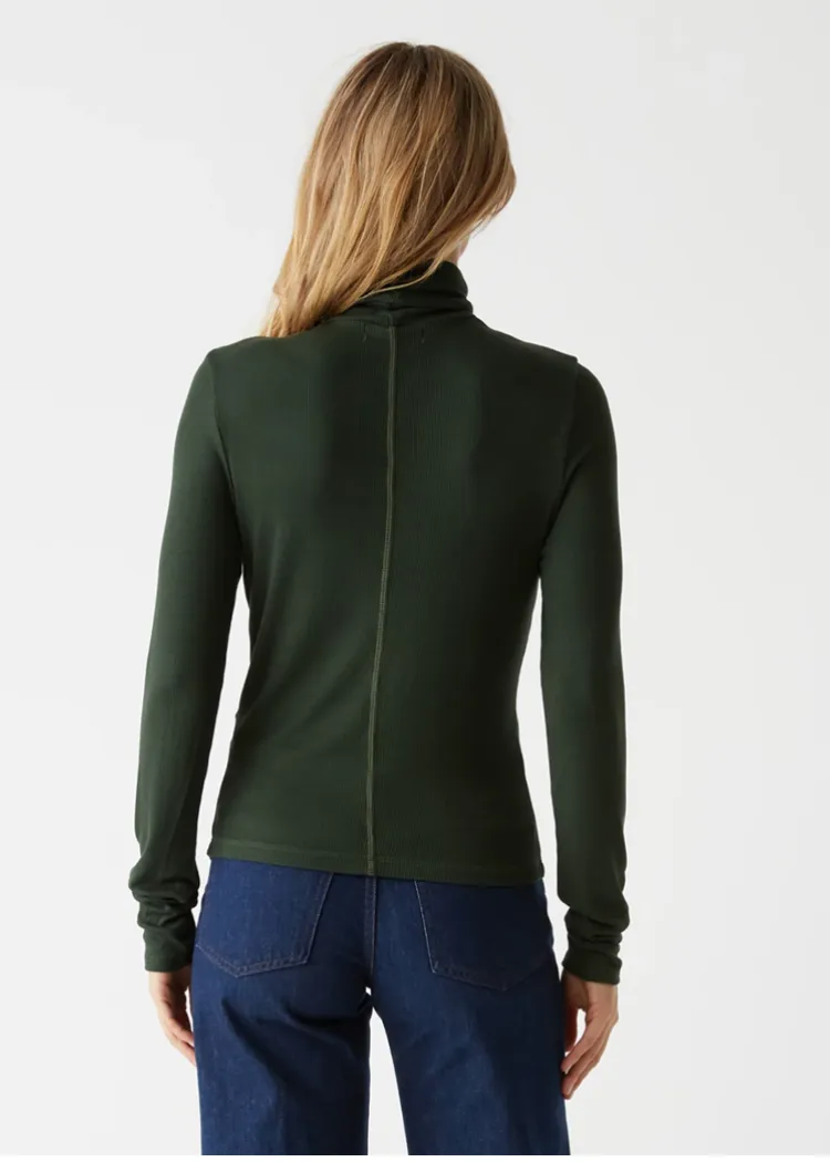 Michael Stars Tara Crop Turtleneck- DK Matcha