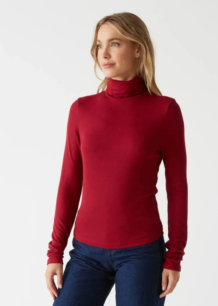 Michael Stars Tara Crop Turtleneck- Lava ***FINAL SALE***