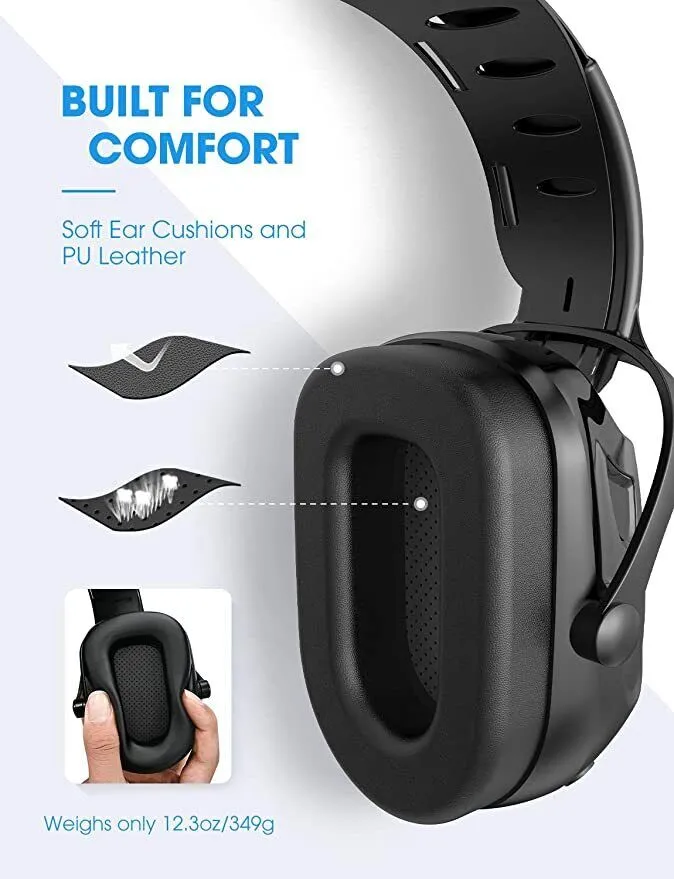 Mpow HP102 Bluetooth Electronic 3.5mm AUX Safety 36dB Nosie Reduction Shooting Earmuffs