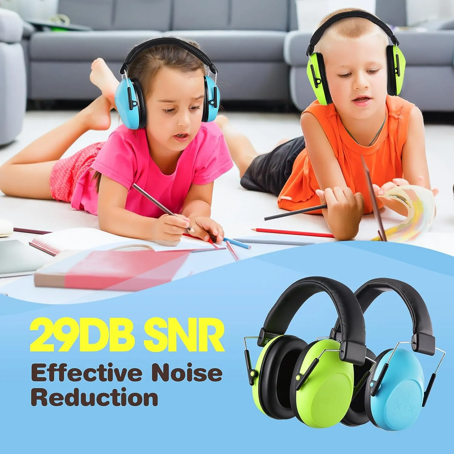 Mpow SNR 29dB Noise Cancelling Headphones for Kids,  Ear Muffs *2