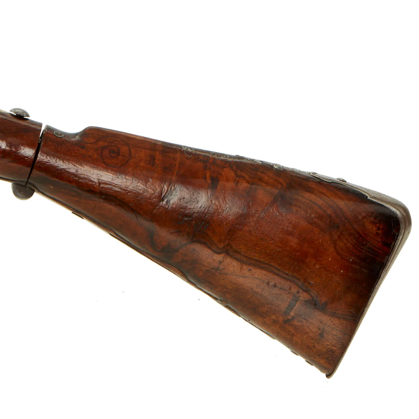 Original 18th Century Italian Ornate Flintlock Oval Muzzle Blunderbuss by Martinoni with Folding Stock circa 1750