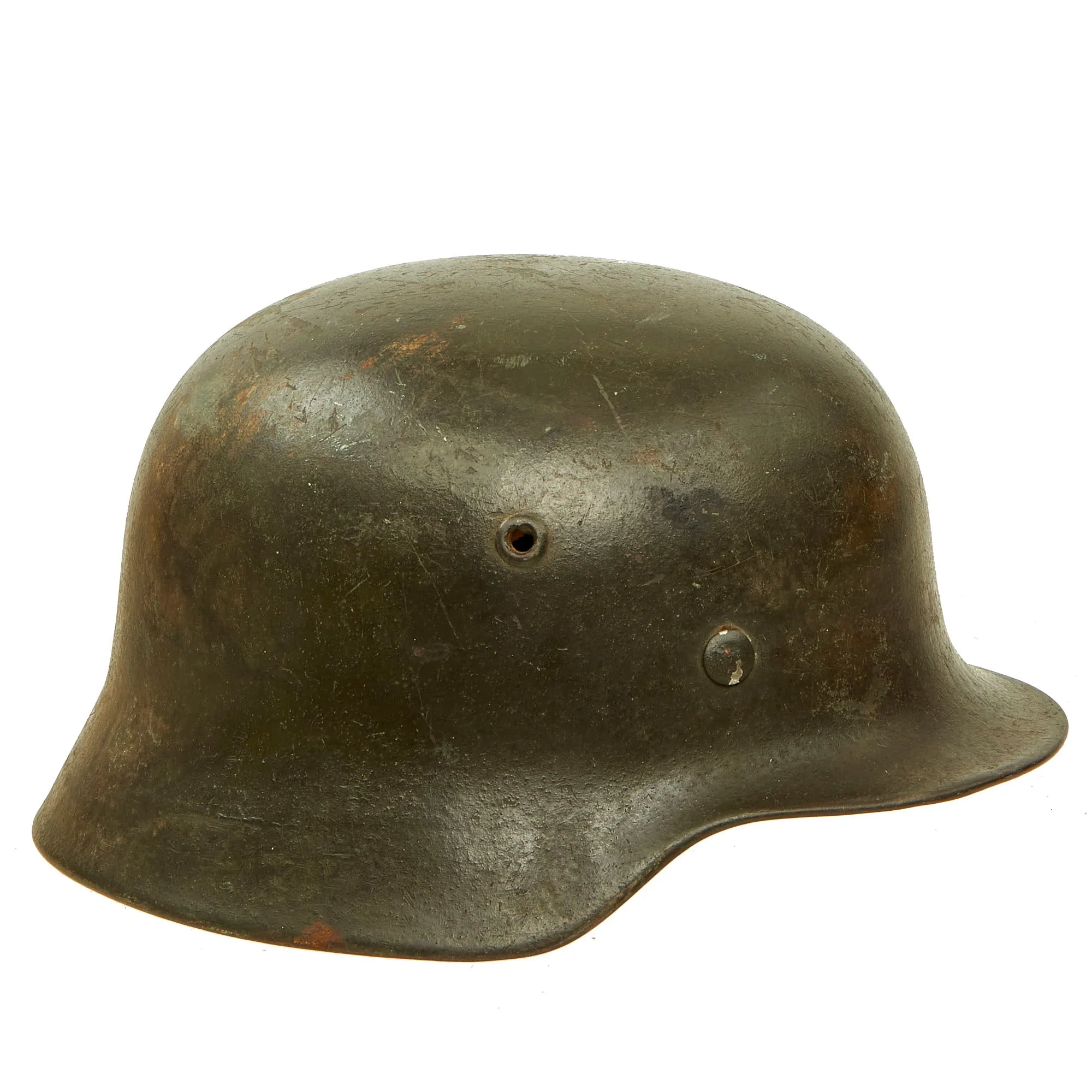 Original Rare German WWII Kriegsmarine Navy M40 Single Decal Helmet with Dome Stamp & 57cm Liner - ET64