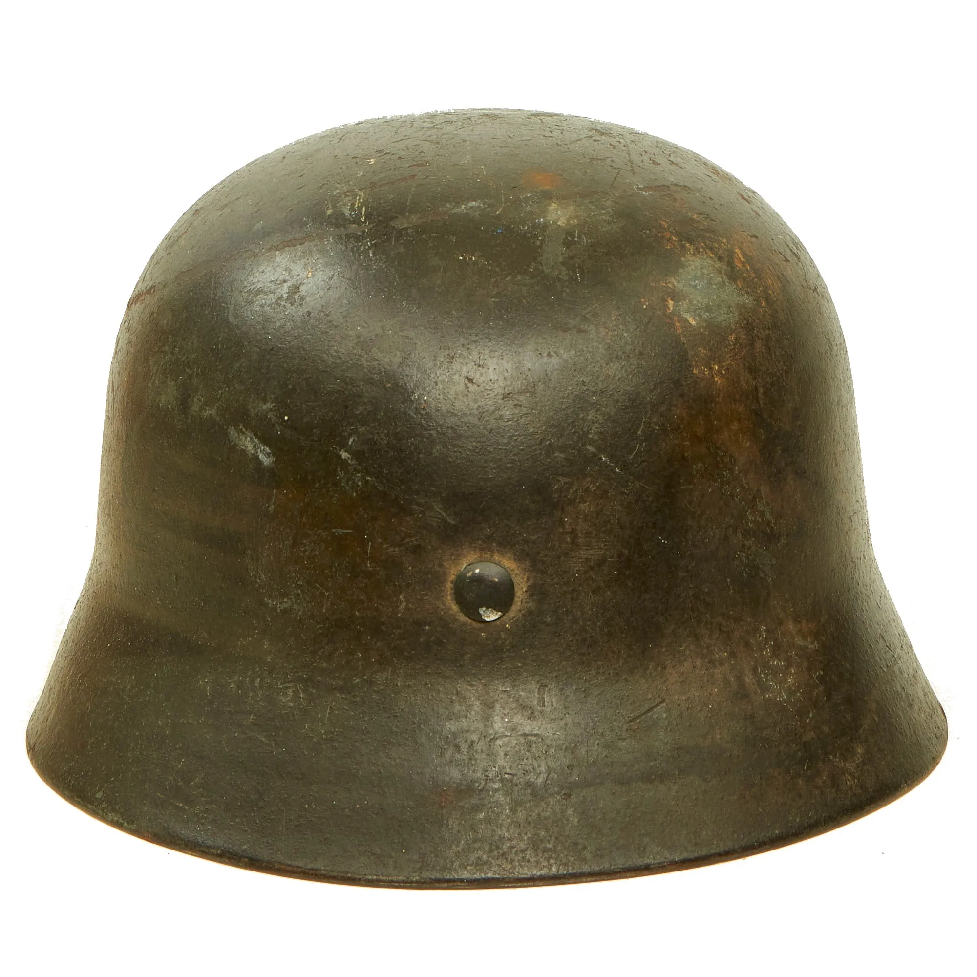 Original Rare German WWII Kriegsmarine Navy M40 Single Decal Helmet with Dome Stamp & 57cm Liner - ET64