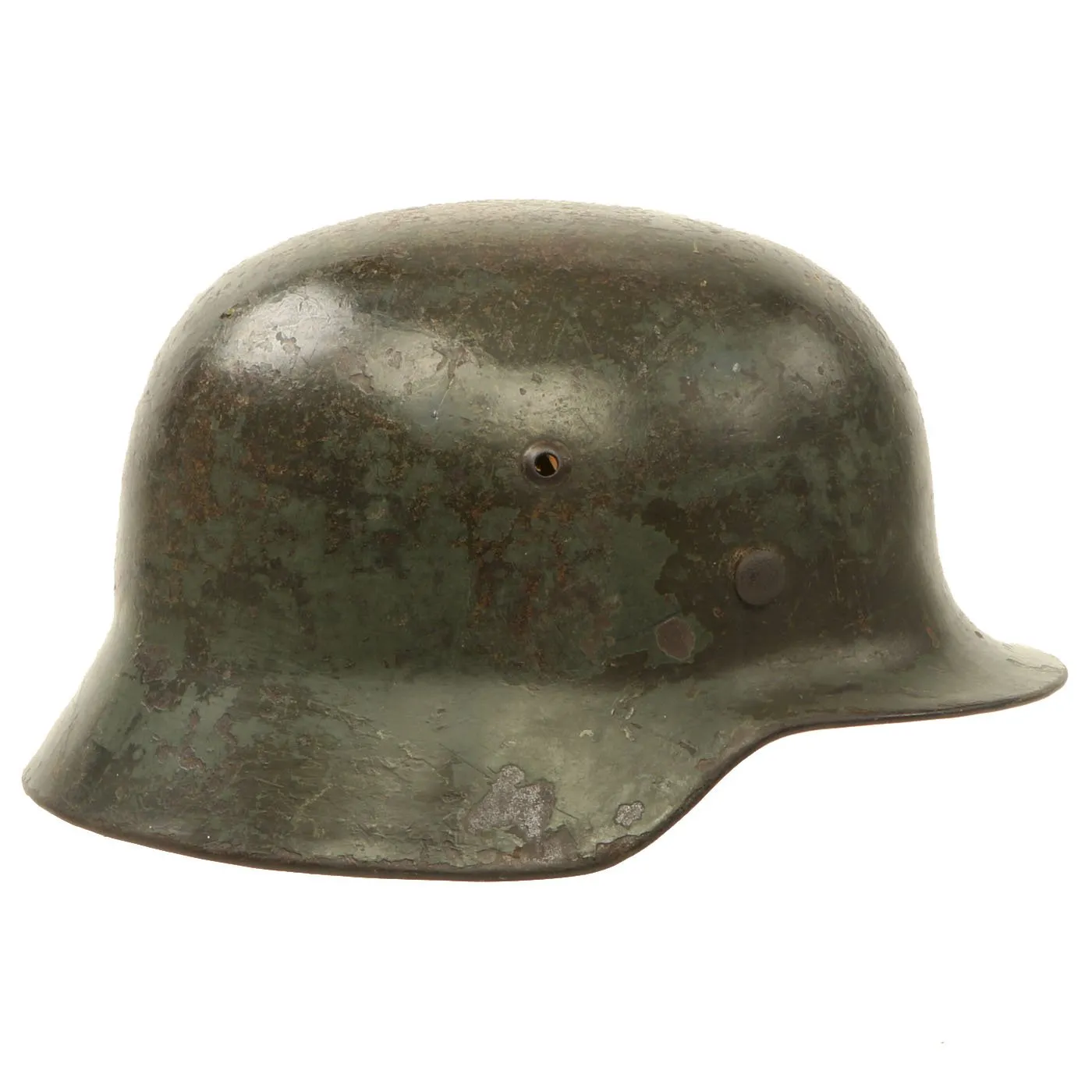 Original Rare German WWII Named Kriegsmarine Navy M35 Single Decal Steel Helmet with 56cm Liner - ET64