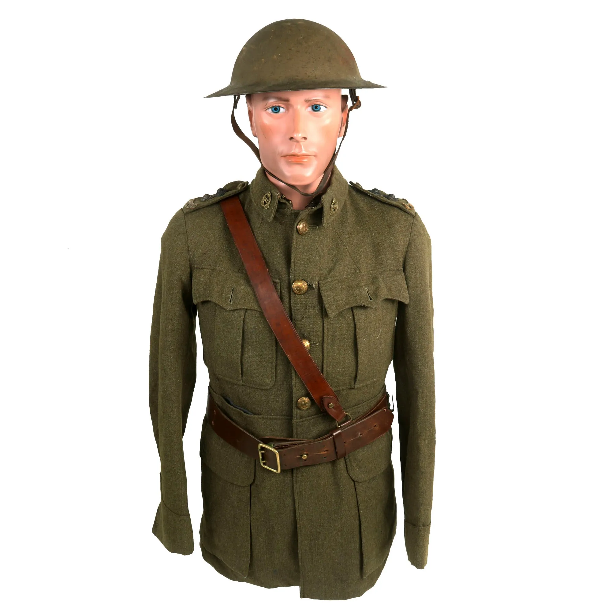 Original WWI ANZAC New Zealand Veterinary Corps Officer’s Uniform, Helmet & Overcoat Grouping - Astoundingly Rare