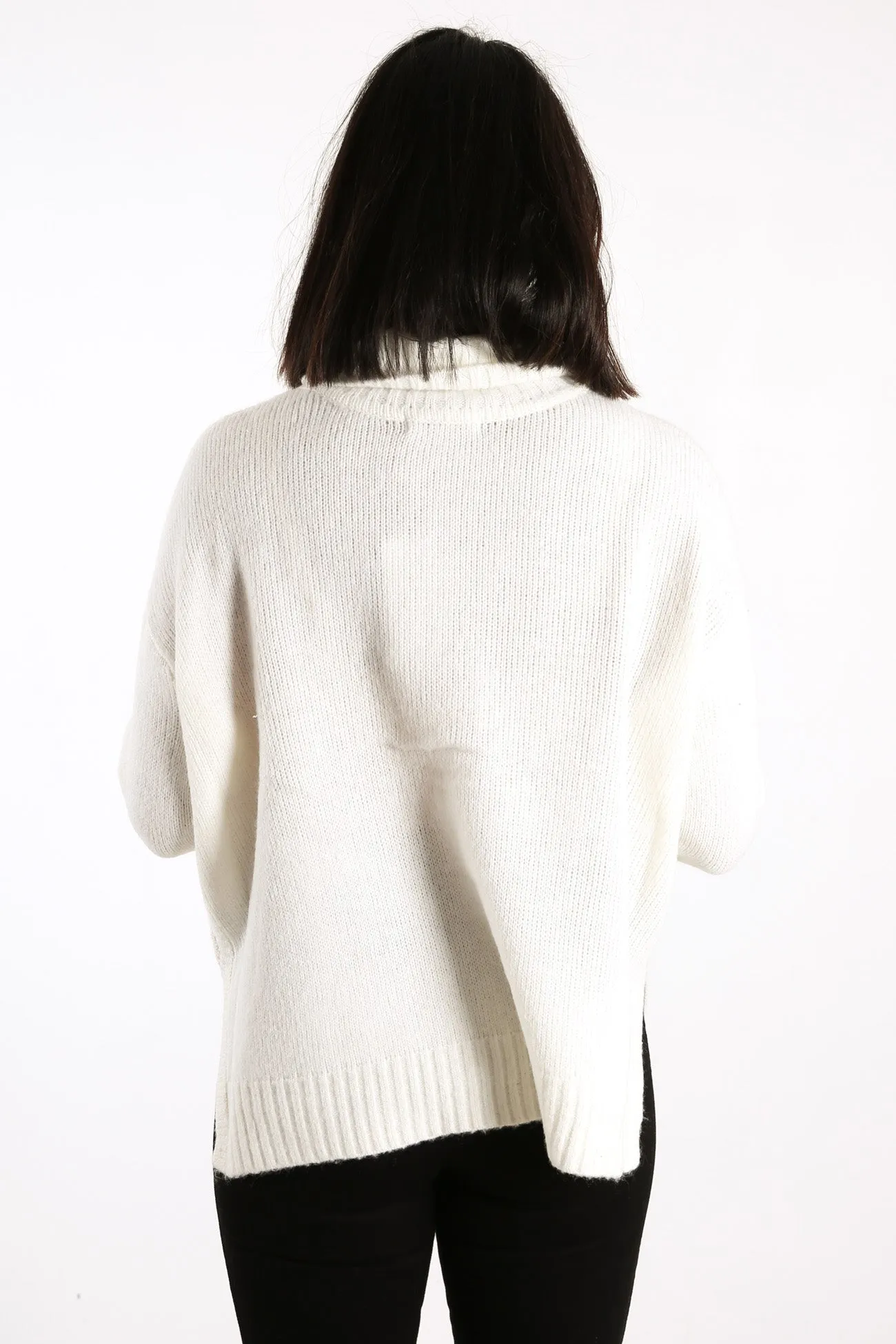 Softie Roll Neck Sweater Vintage White